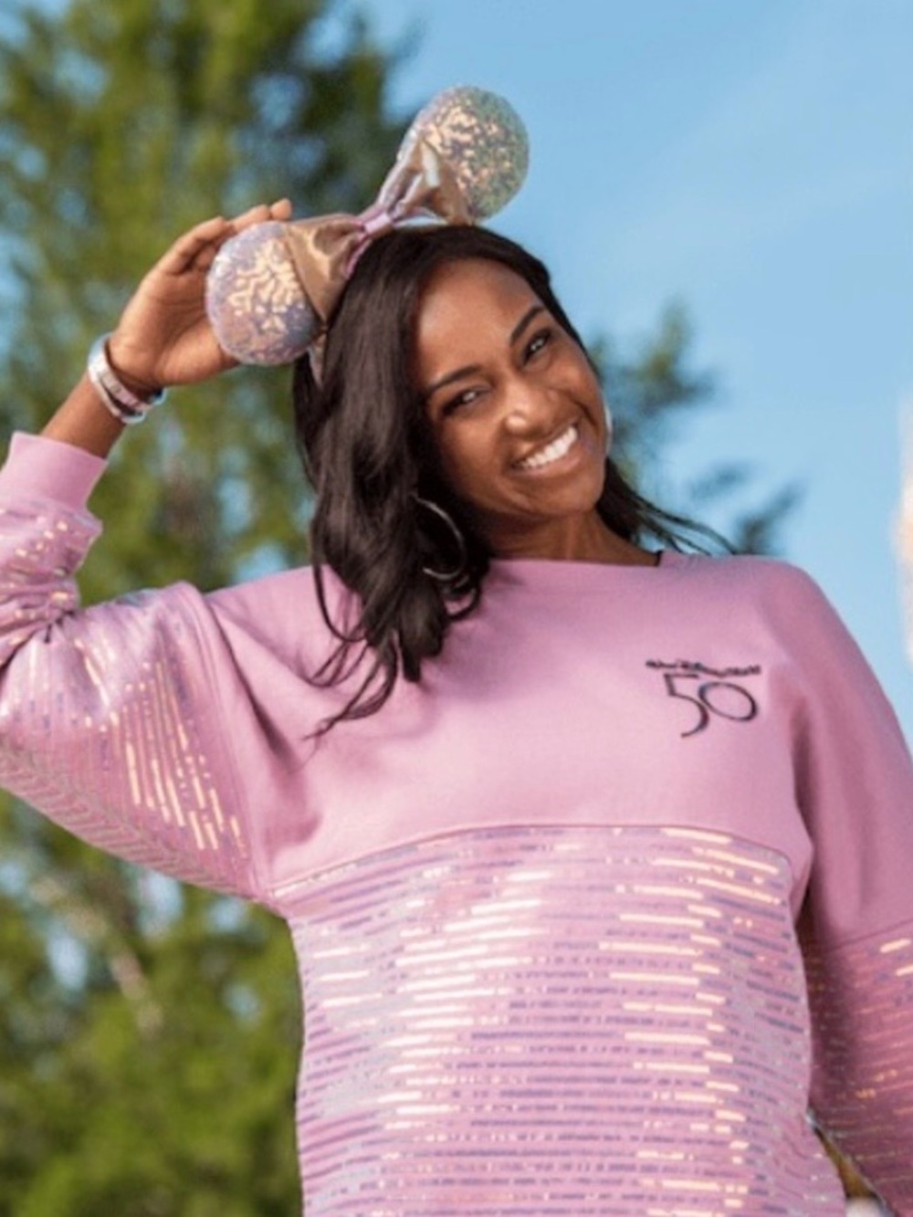 Disney World 50th anniversary spirit jersey sequins | Youth LG